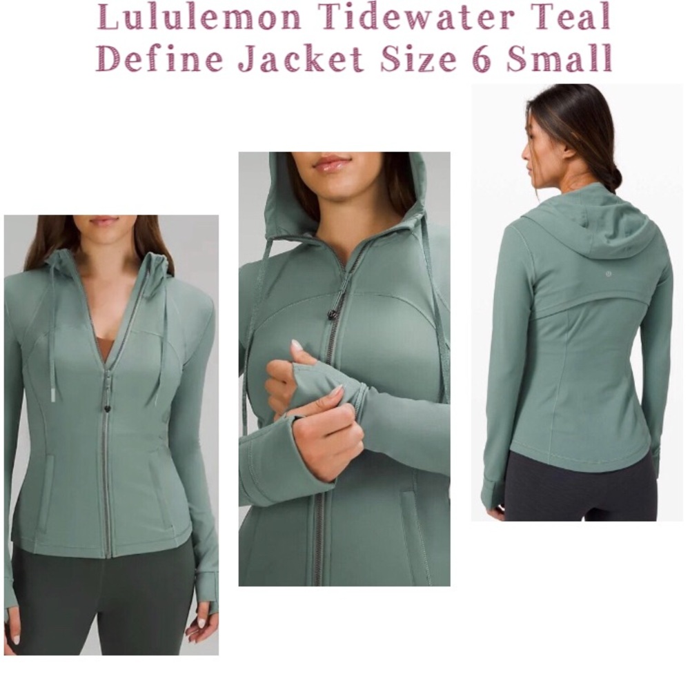 Lululemon Hooded Define Jacket Sz 6 *Nulu In Tidewater Teal Coat Hoodie Small